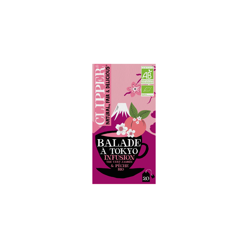 Infusion Bio Clipper – Balade à Tokyo – Thé Vert Jasmin & Pêche