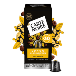 Carte noire N°6 Lungo Classique 30 capsules compatibles Nespresso®