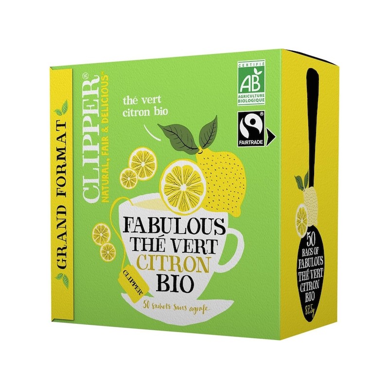 Thé vert FABULOUS citron BIO Clipper grand format