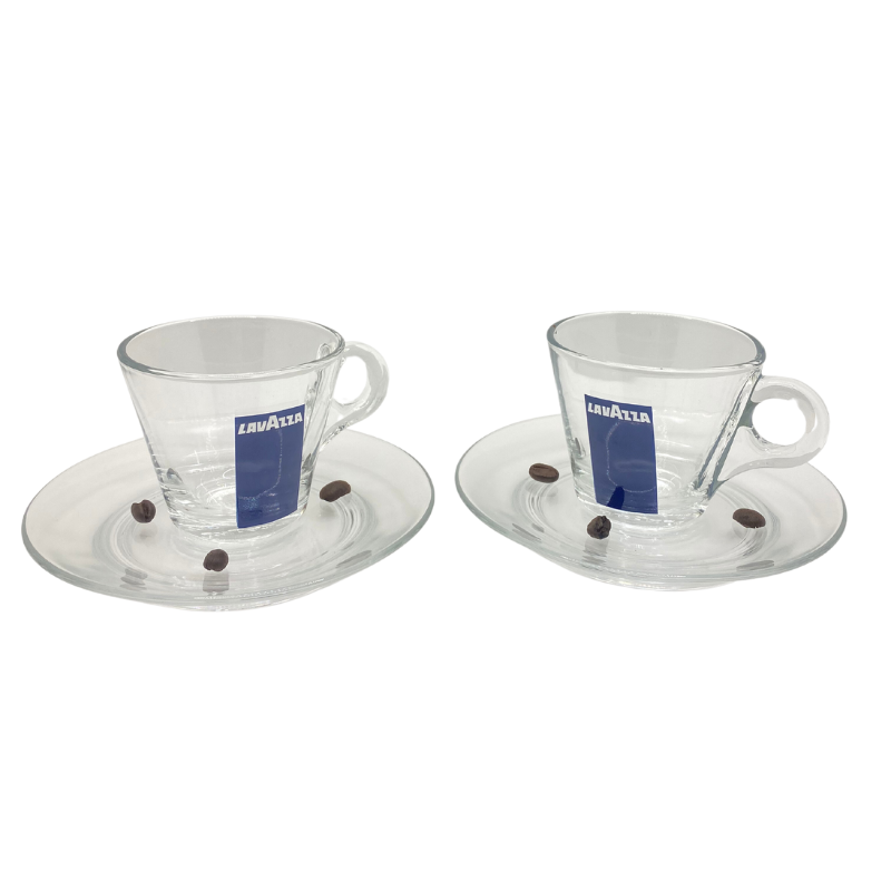 Coffret tasses et soucoupes en verre Collection Transparenza LAVAZZA