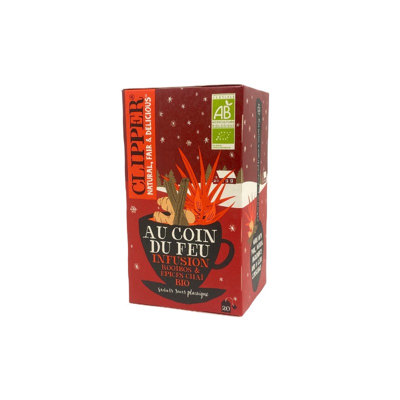 Infusion bio AU COIN DU FEU rooibos & épices chaï Clipper