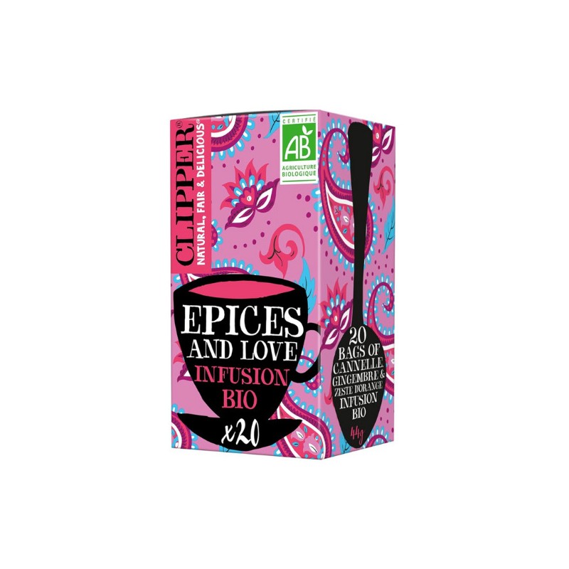 Infusion bio EPICES AND LOVE cannelle, gingembre Clipper