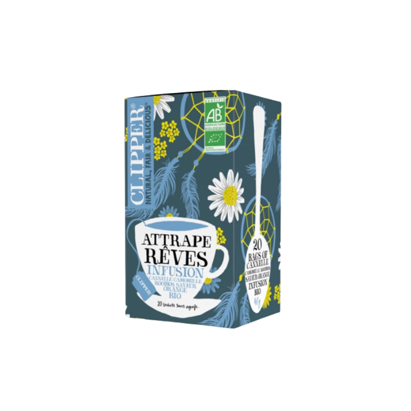 Infusion bio ATTRAPE RÊVES Cannelle, Camomille, Rooibos, Orange Clipper