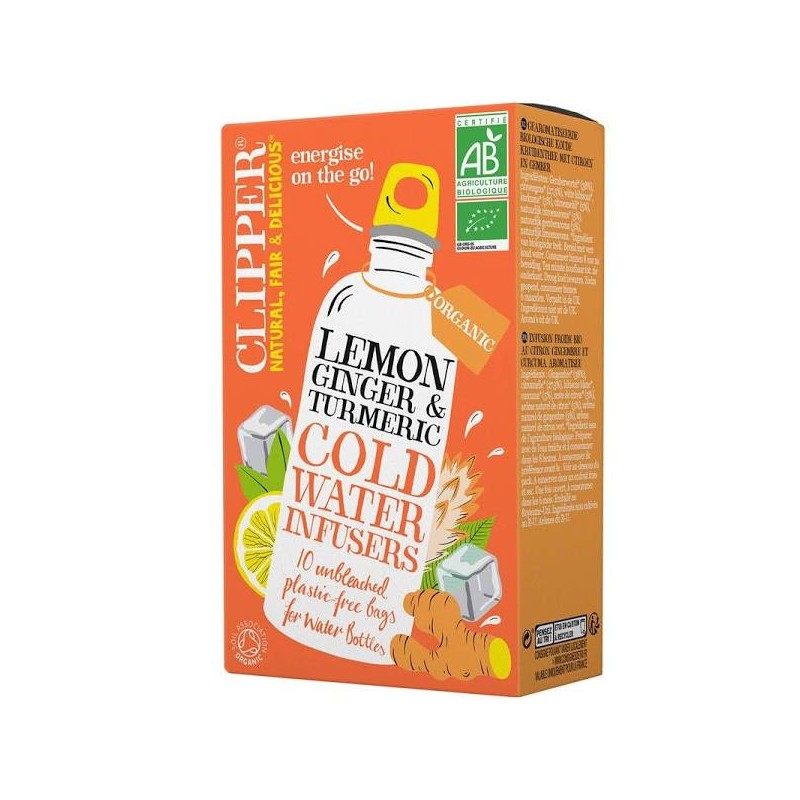 Infusion froide bio au citron, gingembre et curcuma CLIPPER