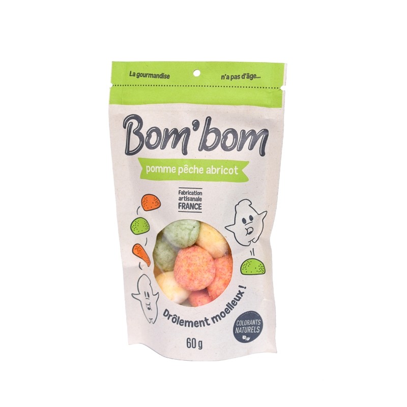 BONBON POMME PECHE ABRCOT BOM'BOM