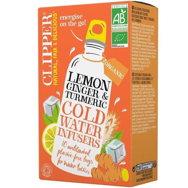 Infusion froide bio au citron, gingembre et curcuma CLIPPER
