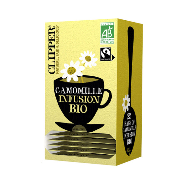 25 sachets sans agrafes infusion bio clipper camomille