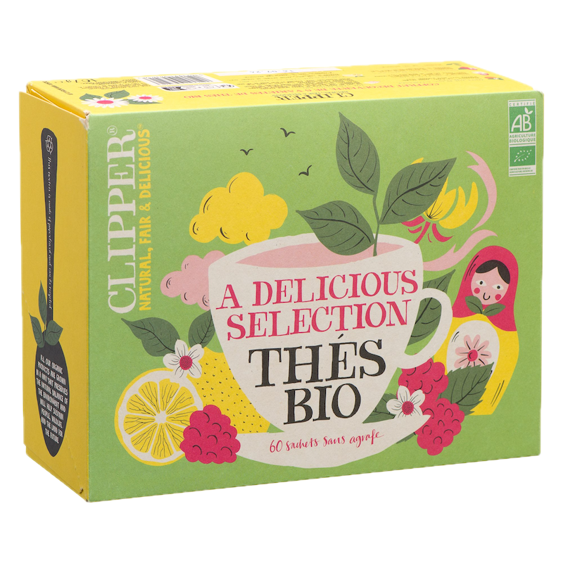 coffret vert clipper thé gamme delicious. Coffret idéal pour offrir ou pour decouvrir la marque. Thé de haute qualité.