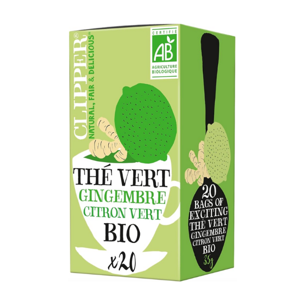 Thé vert bio gingembre et citron vert Clipper